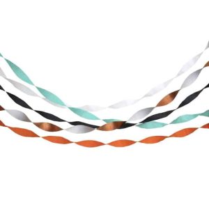 Crepepapier streamers oranje-zwart - Meri Meri