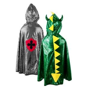 Omkeerbare draken-ridder cape met masker