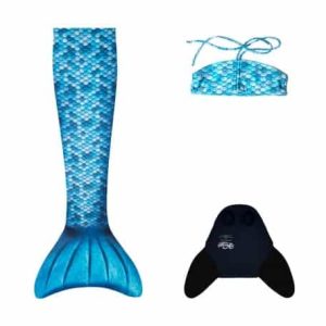 Zeemeerminstaart + bikinitop Blauw – Monofin – 3 delig – Kuaki Mermaids
