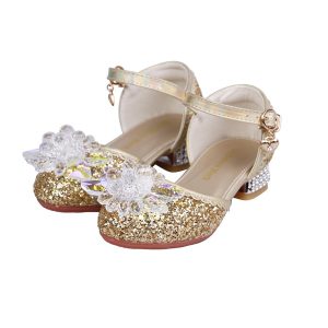 Prinsessen schoenen met hakjes + handschoenen - Goud