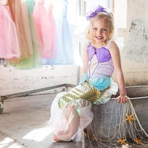 Zeemeerminnenjurk met bloemen diadeem - lila