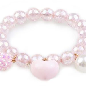 Boutique armband - Pink Heart Bobble