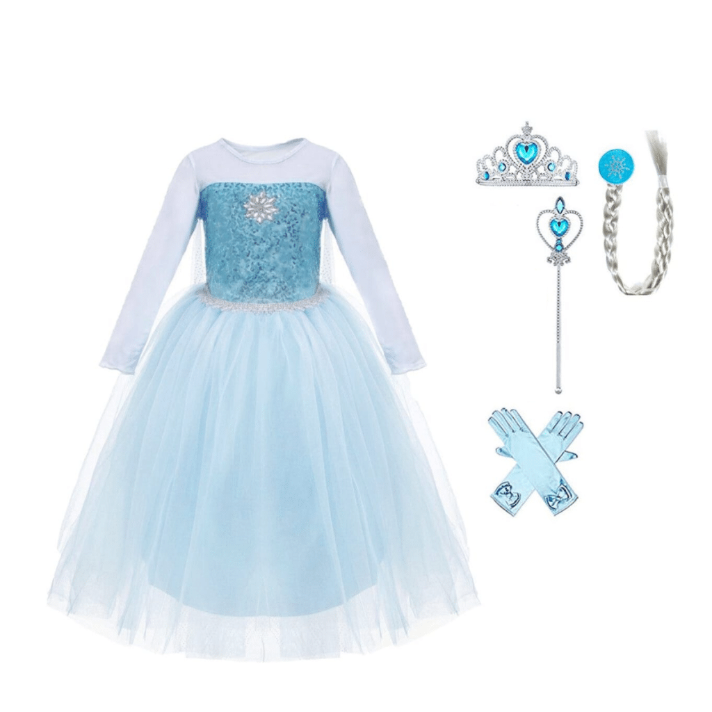 Elsa prinsessenjurk met sleep