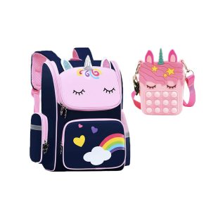 Unicorn rugzak - Eenhoorn rugtas - Blauw - 40 X 27 X 15 CM